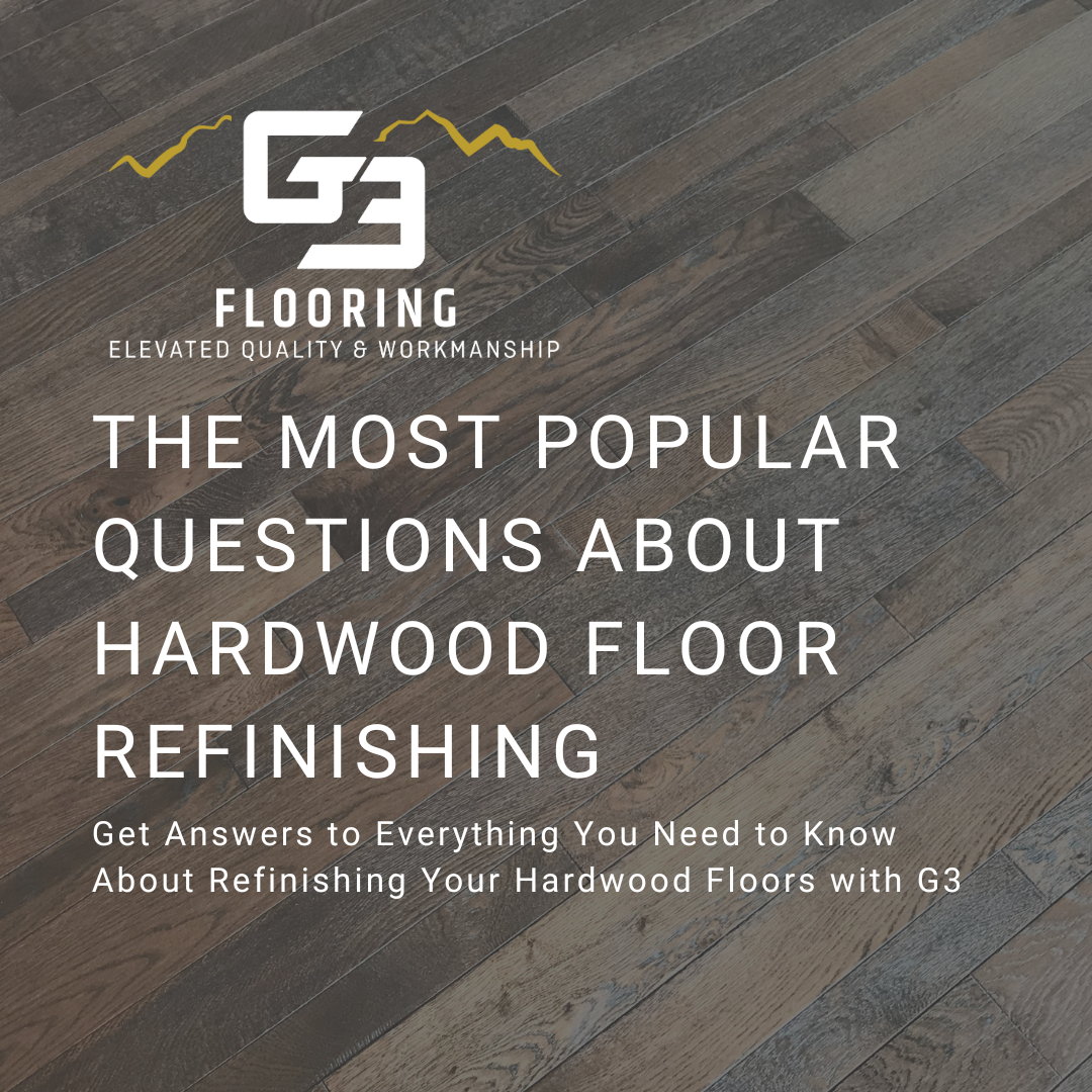 blog post graphic for the most popular questions about hardwood floor refinishing
